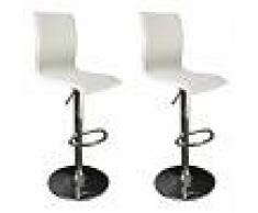Taburete de bar surf alto color blanco (lote de 2) - Miliboo