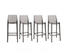 Taburete de bar diseño gris ahumado lote de 4 YLAK - Miliboo