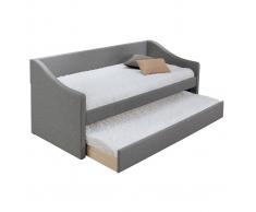Cama nido 190x90cm gris claro BEKKER - Miliboo