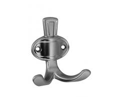 Hsi 508580 - Gancho para ropa, 80 x 70 x 45 mm, acabado en cromo satinado zamak,