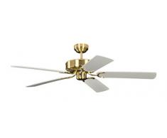 Ventilador de techo Potkuri Latón satinado / blanco 132 cm