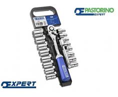 EXPERT E032942 - Juego de vasos y trinquete 1/2 - 18 htas en rack