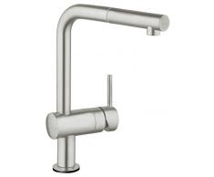 Grohe Minta Touch - Grifo de cocina monomando, caño alto en L, caño giratorio de 360°, cabezal extraíble hacia fuera (31360001)