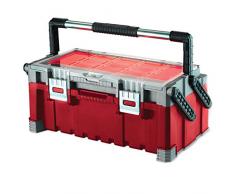 Keter 17187311 - Caja de herramientas (plástico), color rojo y plateado