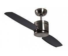 Ventilador de techo Turno cromo / negro incluyendo el Mando a distancia 132 cm