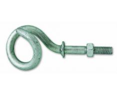 Chapuis 450/12X155Z Gancho de gimnasio con tuercas - Acero galvanizado - M12 - Largo 155 mm