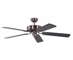 Pepeo Potkuri - Ventilador de techo, color plateado envejecido