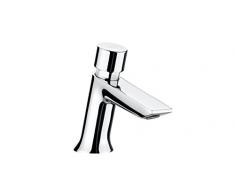 Roca A5A4277C00 - Grifo temporizado repisa lavabo con pulsador y limitador caudal, colección Instant, acabado cromado