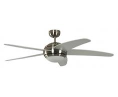 Ventilador de techo Melton níquel / blanco con mando a distancia 132 cm