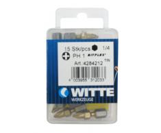 Witte 428421 - Puntas en cajita de plástico, largo 25 mm, tipo: PH 1 BITFLEX TIN (Puntas / Caja: 15)