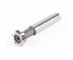 Sourcingmap - Cortador de fresado de 4 mm de profundidad de 16 mm de diámetro de corte 6 flautas fresa de extremo ranura hss t