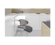 Kesseböhmer Lemans II 8179229846 - Extractor Giratorio para Armario esquinero (Incluye 2 Tablas, orientable a la Derecha, Anchura de la Hoja 500 mm, Acero/MDF, Ancho 500 mm)