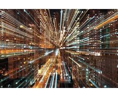 Komar 1 – XXL4 – 037 368 x 248 cm Fusion Ciudad Scenic papel pintado (4 unidades), color marrón