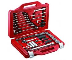 USAG U06010010 - Pack de 82 piezas surtido de vasos hexagonales y llaves combinadas en caja modular