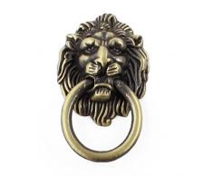 Bronce Forma de la cabeza de león estilo antiguo tono tirador pomo armario