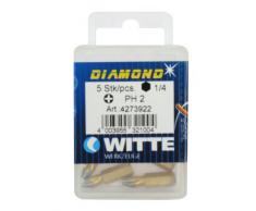 Witte 427392 - Puntas en cajita de plástico, largo 25 mm, tipo: PH 2 DIAMOND (Puntas / Caja: 5)