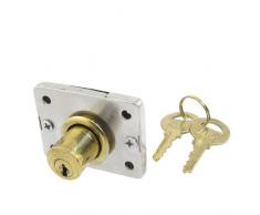 Sourcingmap a12122800ux0087 - El tono de plata de oro armario armario cerradura del cajón de cierre seguro w dos llaves