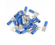 Sourcingmap - 20 piezas fdd2-250 azul pre tipo femenino aislado azada engarzado conectores