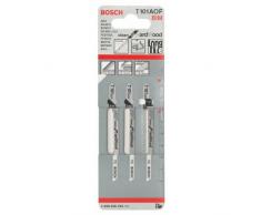 Bosch 2 608 636 225 - Hoja de sierra de calar T 101 AOF - Clean for Hard Wood (pack de 3)