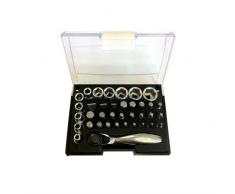 JBM 52198 - Pack de 38 set con vasos, puntas y carraca mini en estuche (1/4)