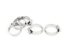 Sourcingmap – ® Acero inoxidable ajustable Worm Gear Tubo Clip abrazadera de la manguera 21 – 38 mm 5 unidades