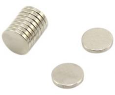 first4magnets f669 - N45SH -10 mm diámetro x 1,5 mm con texto en inglés N45SH imán de neodimio con 1,1 kg tirador (10 unidades)