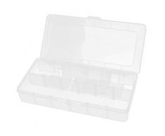 Plástico Transparente Ajustable 12 Slots joyería Componentes Electrónicos Caja de almacenamiento