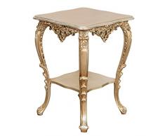 Biscottini Banco de Mesa Alta para macetas de Interior 58 x 58 x 80 cm | Pedestal para Plantas Plata | Portavasos de Interior Altos de Estilo Barroco