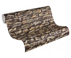 A.S. Création papel pintado Woodn Stone beige marrón negro 10,05 m x 0,53 m 907912