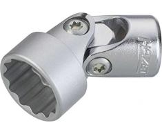 Hazet Articulación de llave de vaso, perfil de tractions de hexagonal, ancho de llave doble de exterior: 18, 1 pieza, cromado, pulido, 880 g de Z18