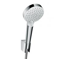 Hansgrohe Crometta Justic Alcachofa Incluye soporte de ducha, 2 tipos de chorro, color blanco/cromo