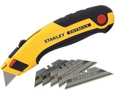 Stanley 7-10-778 - Cuchillo universal con 5 hojas de corte, Sistema de cambio instantáneo, Salida de cuchillas de 4 posiciones, Depósito de 5 cuchillas, Resistente, Cuerpo de acero