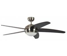 Ventilador de techo Melton níquel / marrón con mando a distancia 132 cm