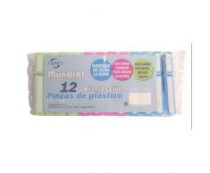 Pinzas Ropa Plastico Bicolor (Paq-12)