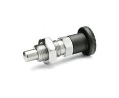 ganter Norma Elementos, acero inoxidable de sus pernos de fijación – GN 817, con ranura para caravana, acero inoxidable, Rast lápiz químico niquelado, 1 pieza, negro, GN 817-6-9-CK-NI