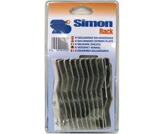 Simonrack 90130000030 - Blister de 12 ganchos clip para estantería con tornillos