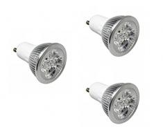 Electraline 92251 Juego de Focos Led, Casquillo GU10, Luz Cálida, 500 Lm, 7W/40 W, 3 Unidades