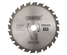 Draper 31072 TCT Hoja de sierra circular multiusos, 255 x 30 mm, 24T