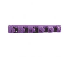Escoba con 6 ganchos para todos los tipos de pared, para ahorrar espacio, Rosa
