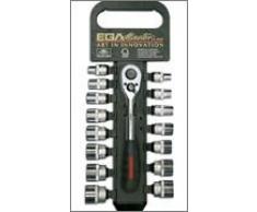 Ega Master - Juego De 15 Vasos Y Carraca De 3/8 En Colgante (12 Cantos 8-22 Mm)