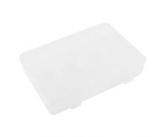 Claro plástico ajustable 24 Slots joyería Caja de almacenamiento de piezas de metal