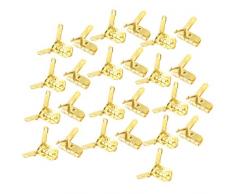25 piezas tono de oro Metal plegable puerta del armario esquina bisagras 2,2 cm largo