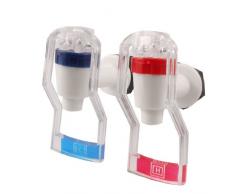 2 piezas de plástico de recambio dispensador de agua para grifo mango de empuje blanco rojo y azul