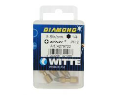 Witte 427972 - Puntas en cajita de plástico, largo 25 mm, tipo: PH 2 DIAMOND FLEX (Puntas / Caja: 5)