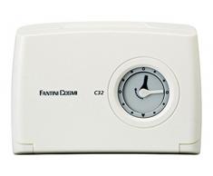 Fantini Cosmi C32 Cronotermostato diario con reloj mecánico con manecillas y pilas, blanco