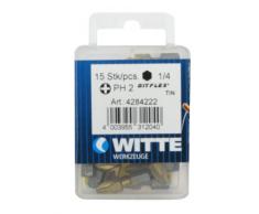 Witte 428422 - Puntas en cajita de plástico, largo 25 mm, tipo: PH 2 BITFLEX TIN (Puntas / Caja: 15)