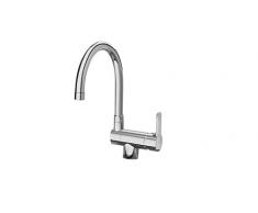 Roca A5A8209C00 L20 Cold Start - Mezclador monomando para cocina con caño giratorio y enlaces de alimentación flexibles, apertura en agua fría