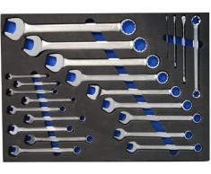 BGS carro de taller Einlage Maul Anillo y S de perfil de llaves, 22 piezas, 1 pieza, 4012