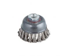 Wolfcraft 2700000 - Cepillo de plato para metales, trenzado, rosca M 14 Ø 75 mm