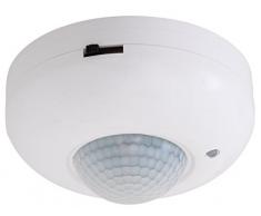 Electraline 58414 - Detector de movimiento para techo con sensor crepuscular, color blanco